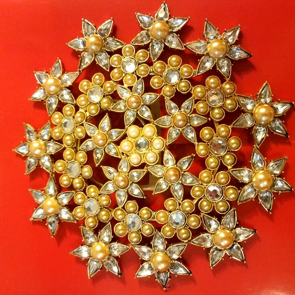 Pottery Barn Gold Jewel Snoflake Tree Topper New